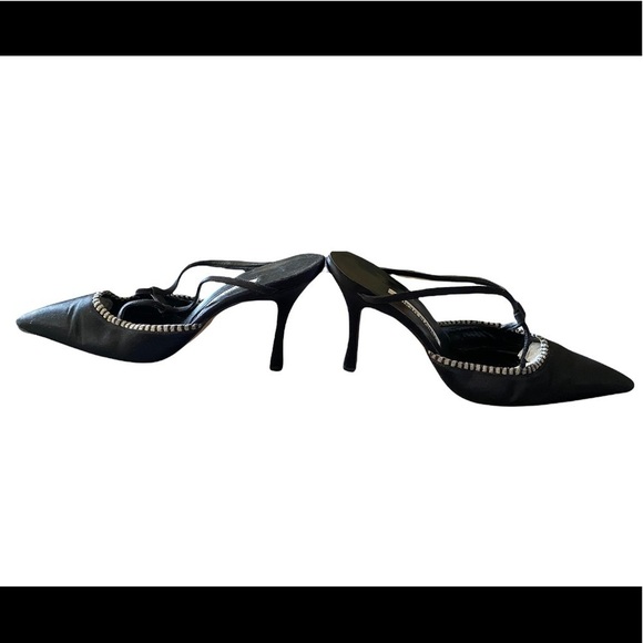 MANOLO BLAHNIK Satin Pointed-Toe Mules SZ 39.5 - Picture 6 of 8